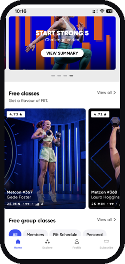 FIIT app screens