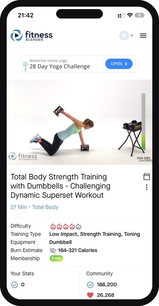 Fitness Blender Review app