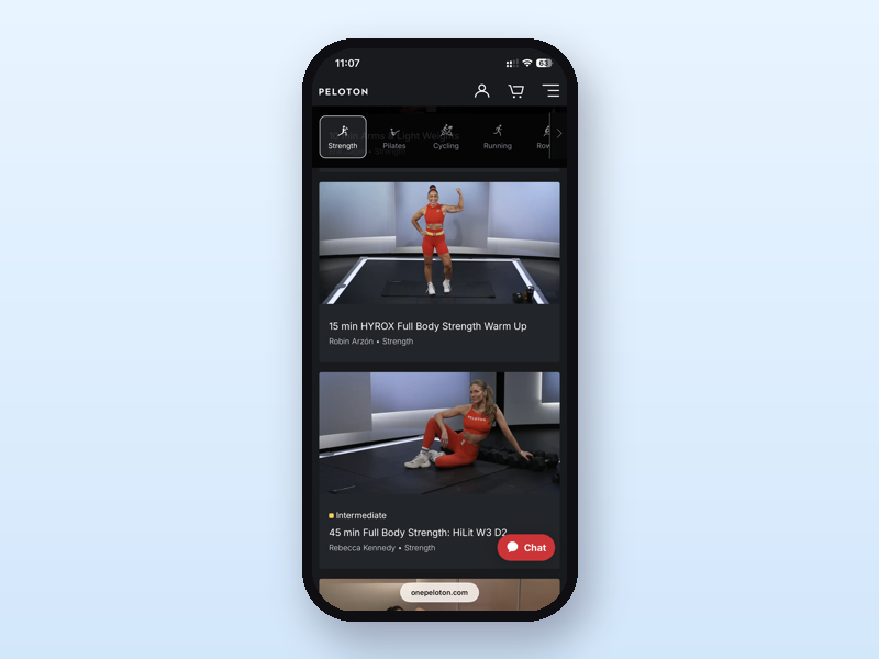 Peloton app card image for HerDailyFit review