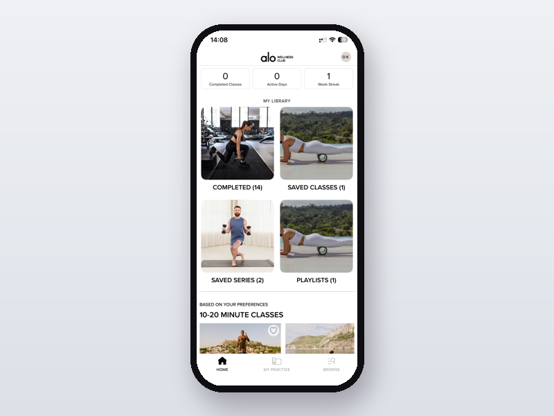 Alo Wellness Club app card image for HerDailyFit review