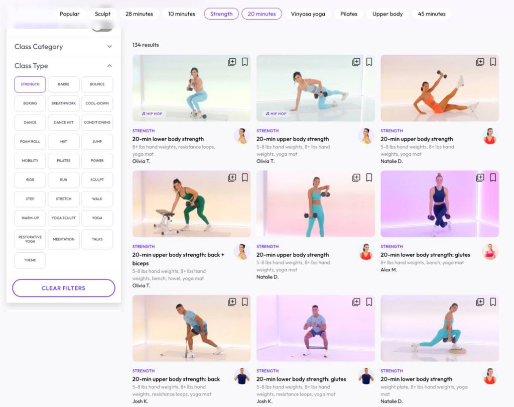 Obé Fitness 20-minute strength workout — short effective sessions with Natalie D. for women in perimenopause
