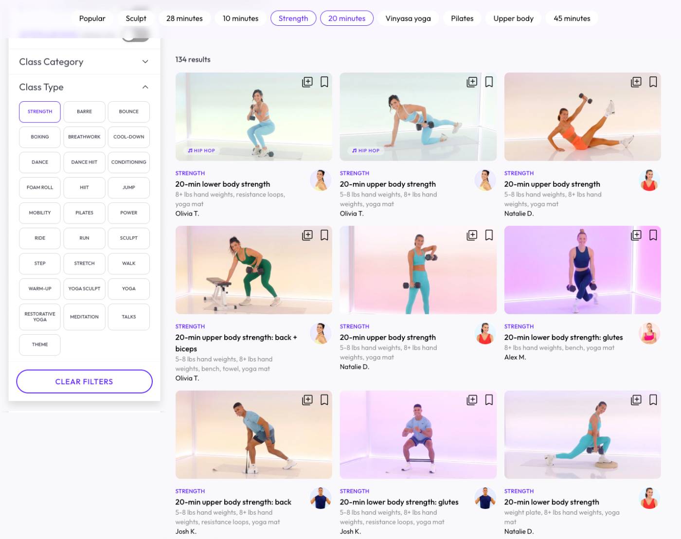 Obé Fitness 20-minute strength workout — short effective sessions with Natalie D. for women in perimenopause