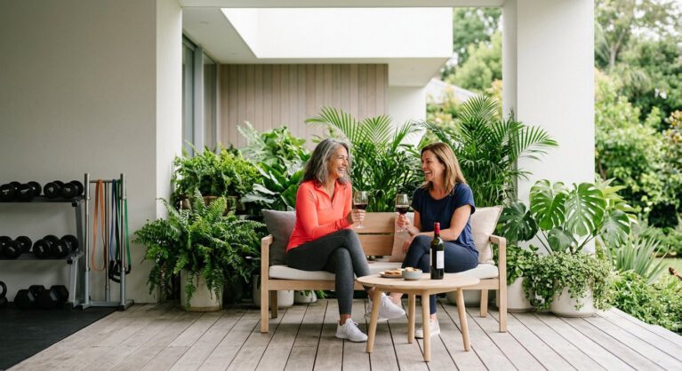 Caffeine, Alcohol and Exercise in Perimenopause: What the Evidence Shows, illustrated guide for women 40+ on Her Daily Fit