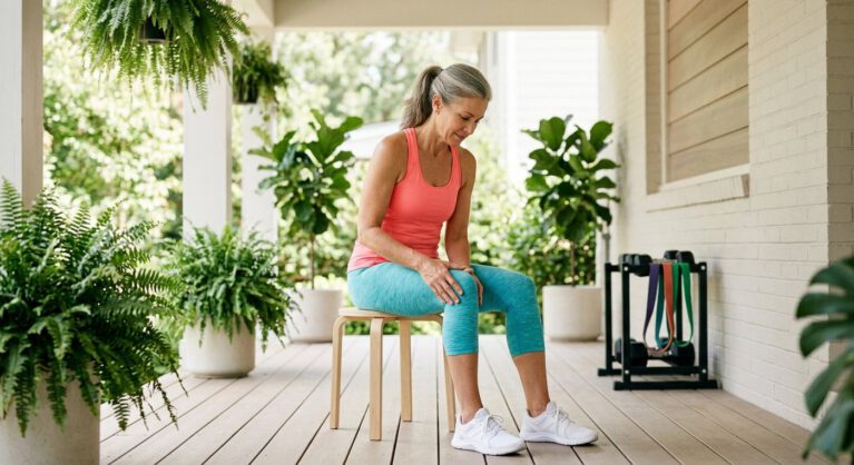 Exercises to Avoid in Perimenopause: The Patterns That Backfire – illustrated guide for women 40+ on Her Daily Fit