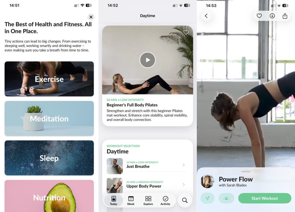 App screenshots, Yoga for Menopause and Perimenopause (2026)
