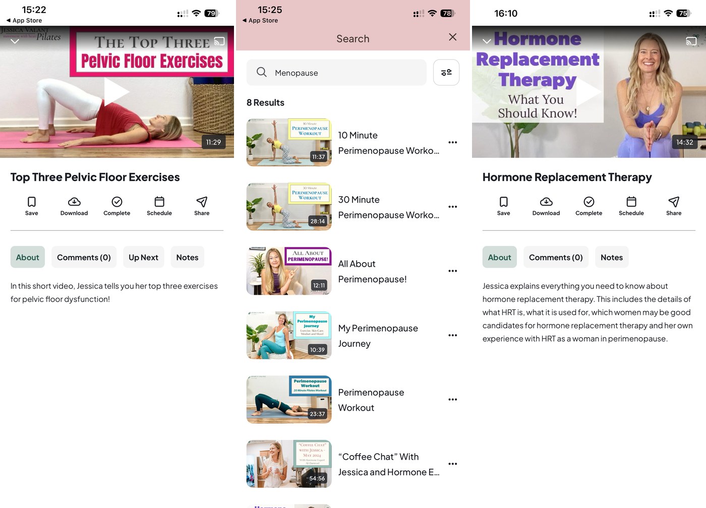 Jessica Valant Pilates app: pelvic-floor, menopause and Women's Health Pilates programmes for women over 40 (part 3)