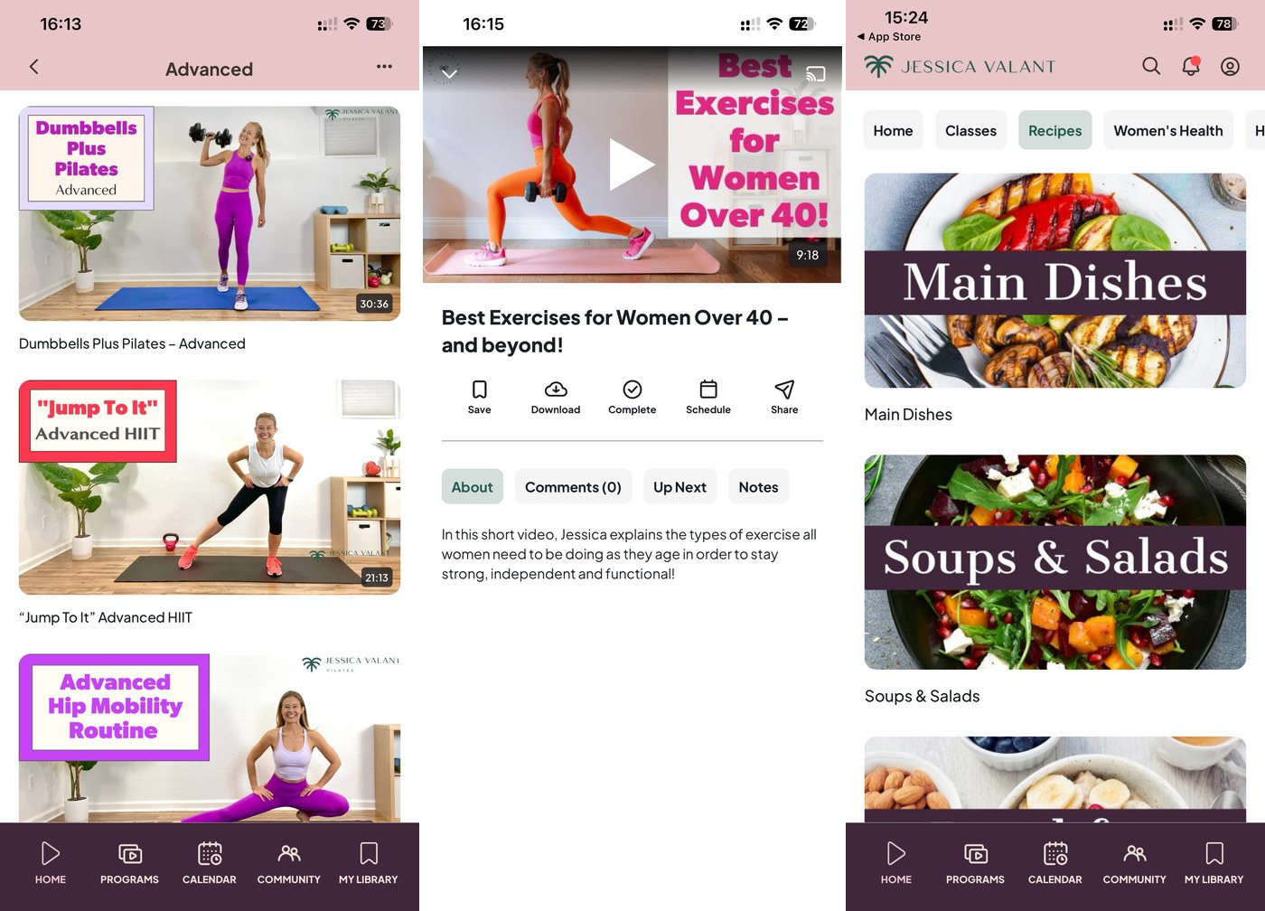 Jessica Valant Pilates app: pelvic-floor, menopause and Women's Health Pilates programmes for women over 40 (part 5)